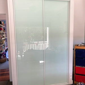 White framed, Standard White Painted Glass wardrobe sliding doors