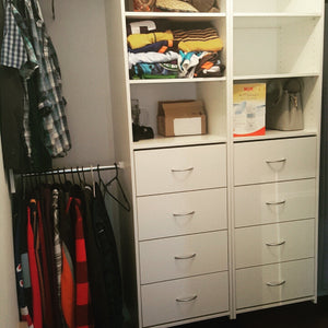 Custom Walk-In-Robe - wardrobe shelving x 2 drawer boxes with half hang