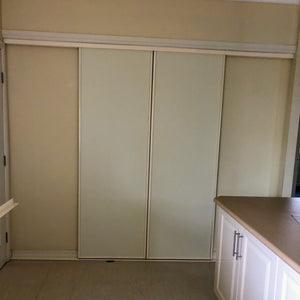Cream framed , Chalk vinyl wardrobe sliding doors