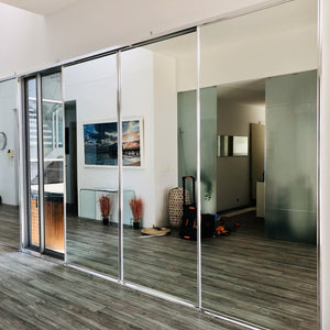 Chrome framed, Mirror doors - (room dividers)
