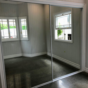White framed, Mirror doors