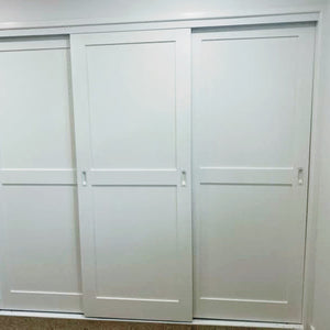 White Raw Painted MDF 'Shaker style' wardrobe sliding doors