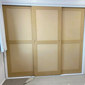 Raw MDF 'Shaker style' wardrobe sliding doors
