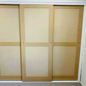 Raw MDF 'Shaker style' wardrobe sliding doors